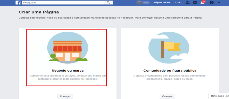 Como criar página do facebook